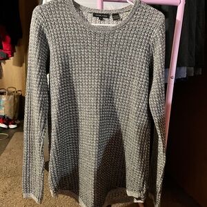 Jeanne Pierre Black and White Textured Sweater